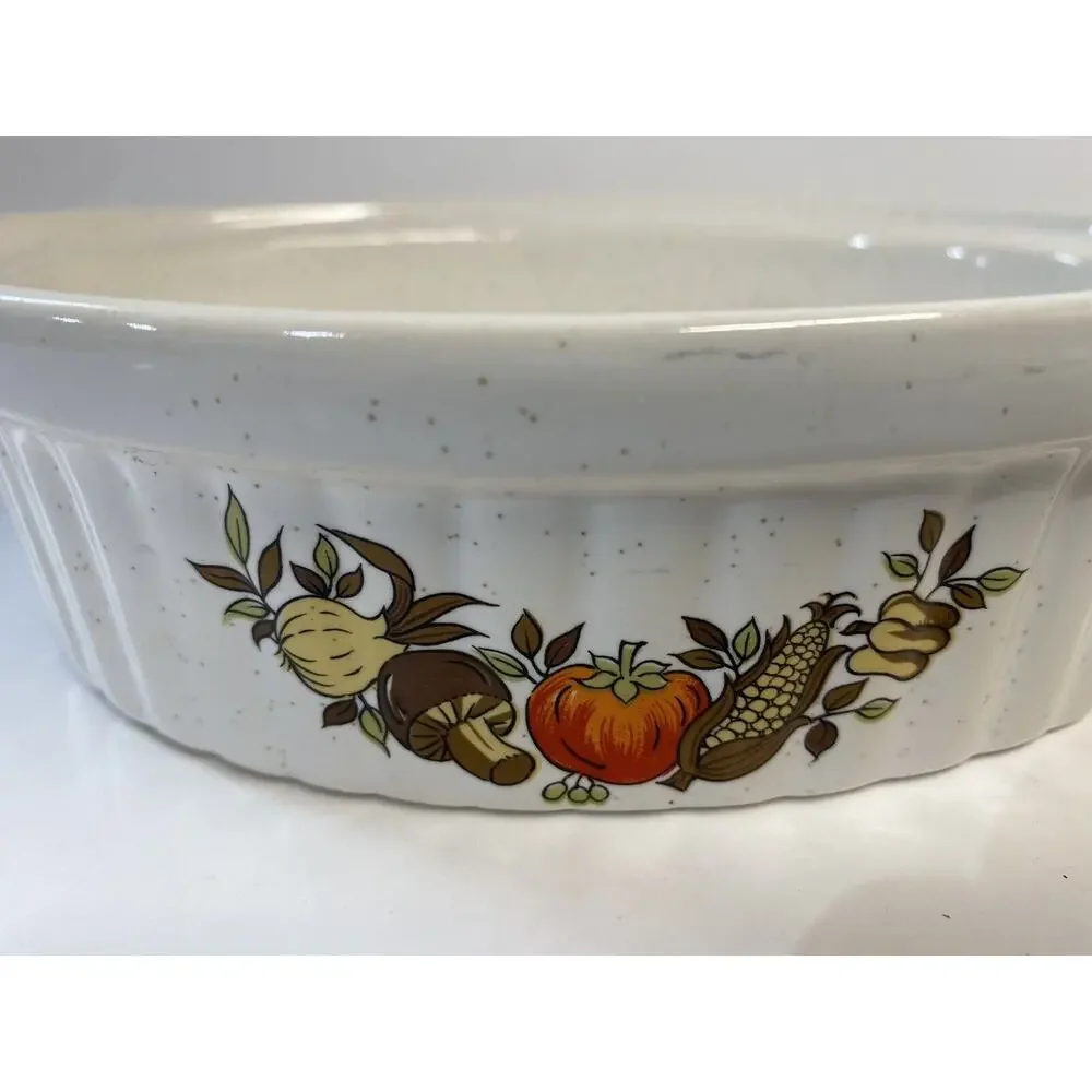 Vintage Spice of Life Style Small Handled Casserole Oven Safe Dish No Lid 8